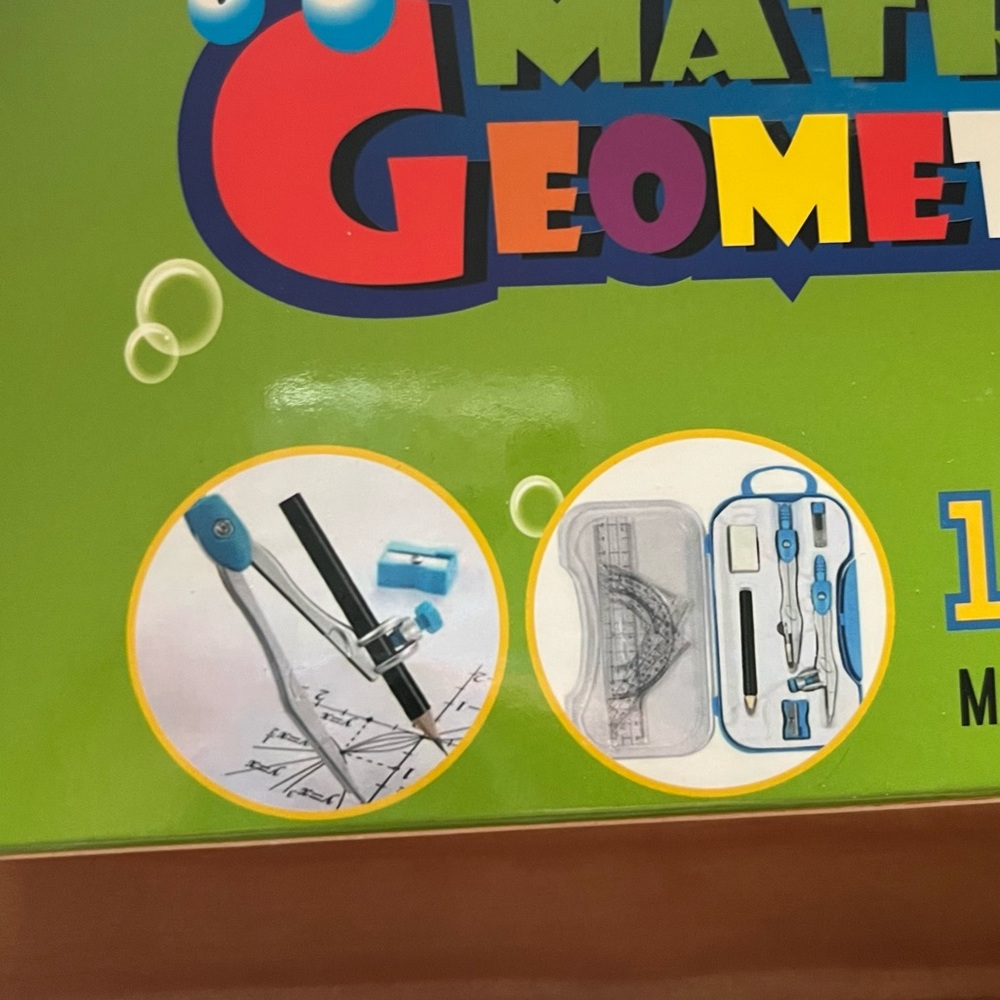 🆕10pc Math Geometry Set + 2 Rulers - Picture 2 of 3